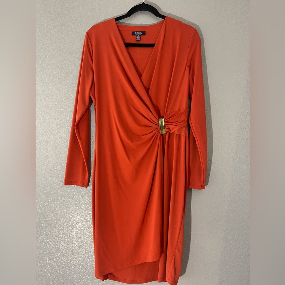 Chaps-Size12- orange 3/4 sleeve dress